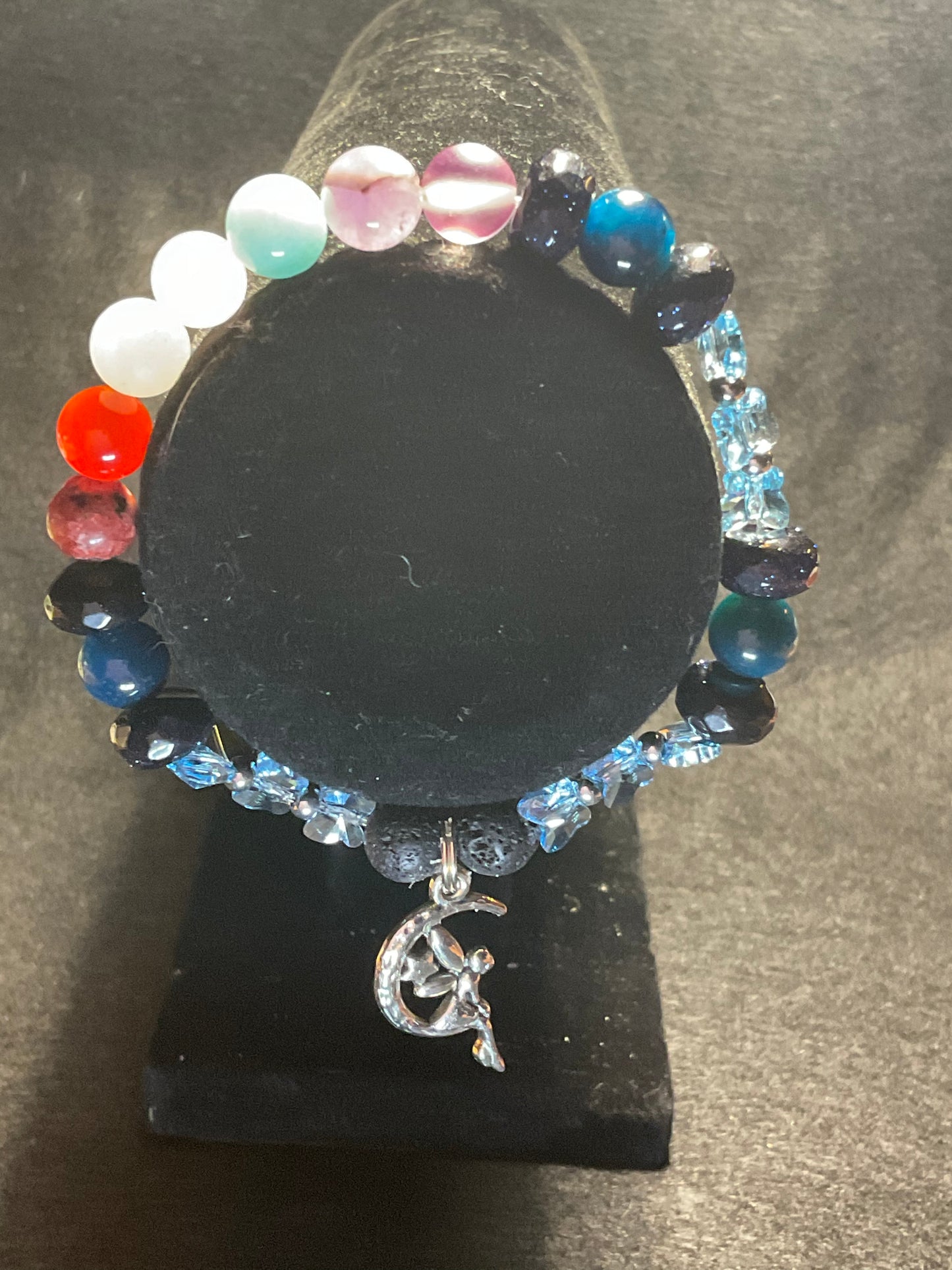 Fairy & Lt Blue Sapphire chakra bracelet