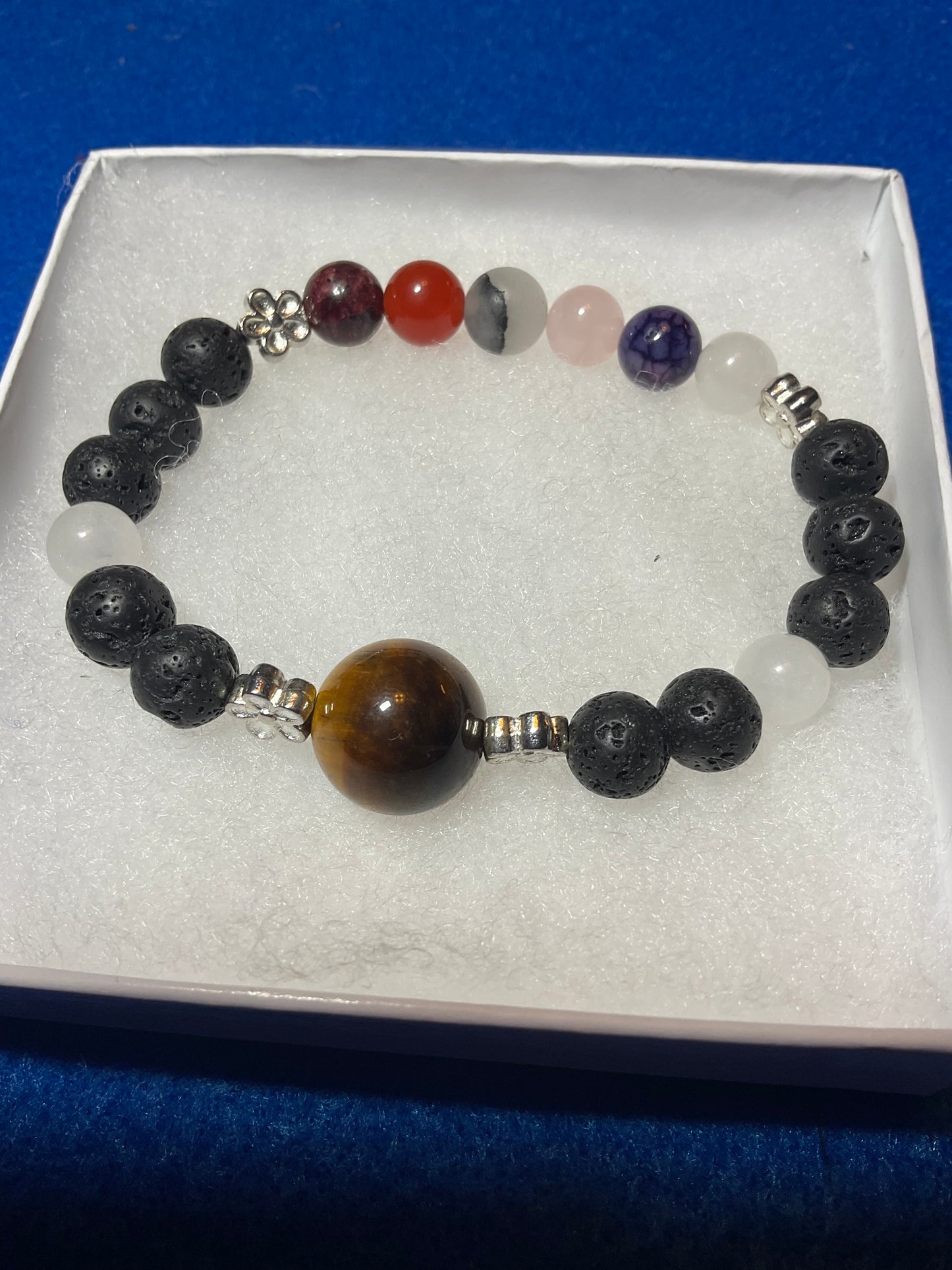 Power & positive Energy bracelet featuring Tigers eye & semiprecious gemstones