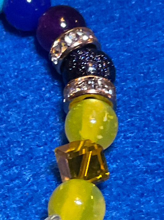 Yellow Crystal butterflies & Chakra stones