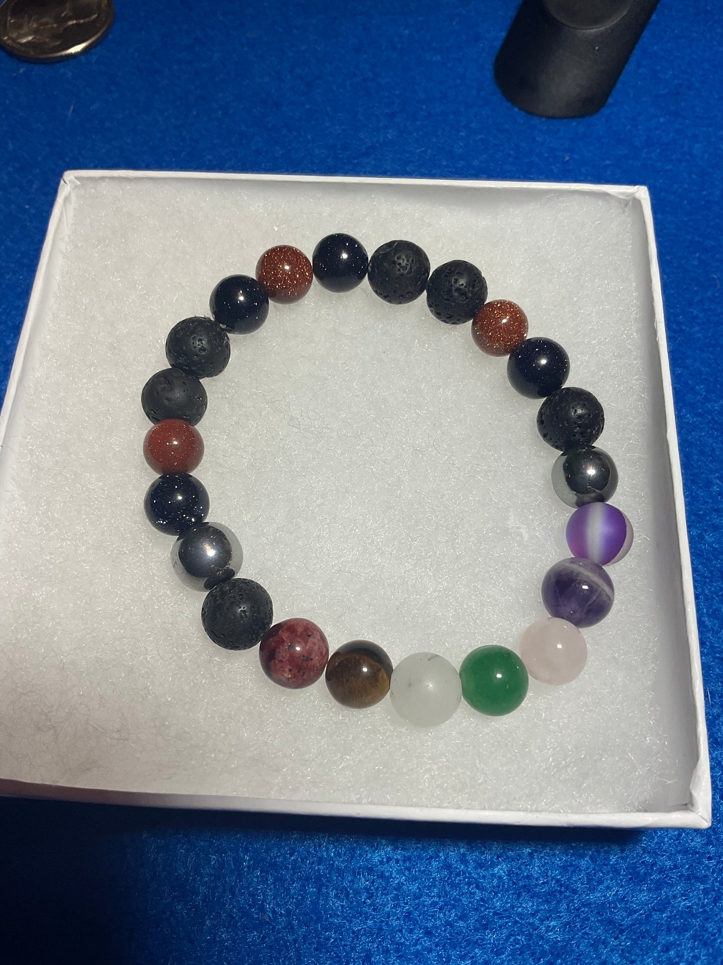 Semiprecious gemstone stretch bracelet