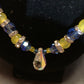 Tigers eye, Goldstone, & Topaz crystal Necklace