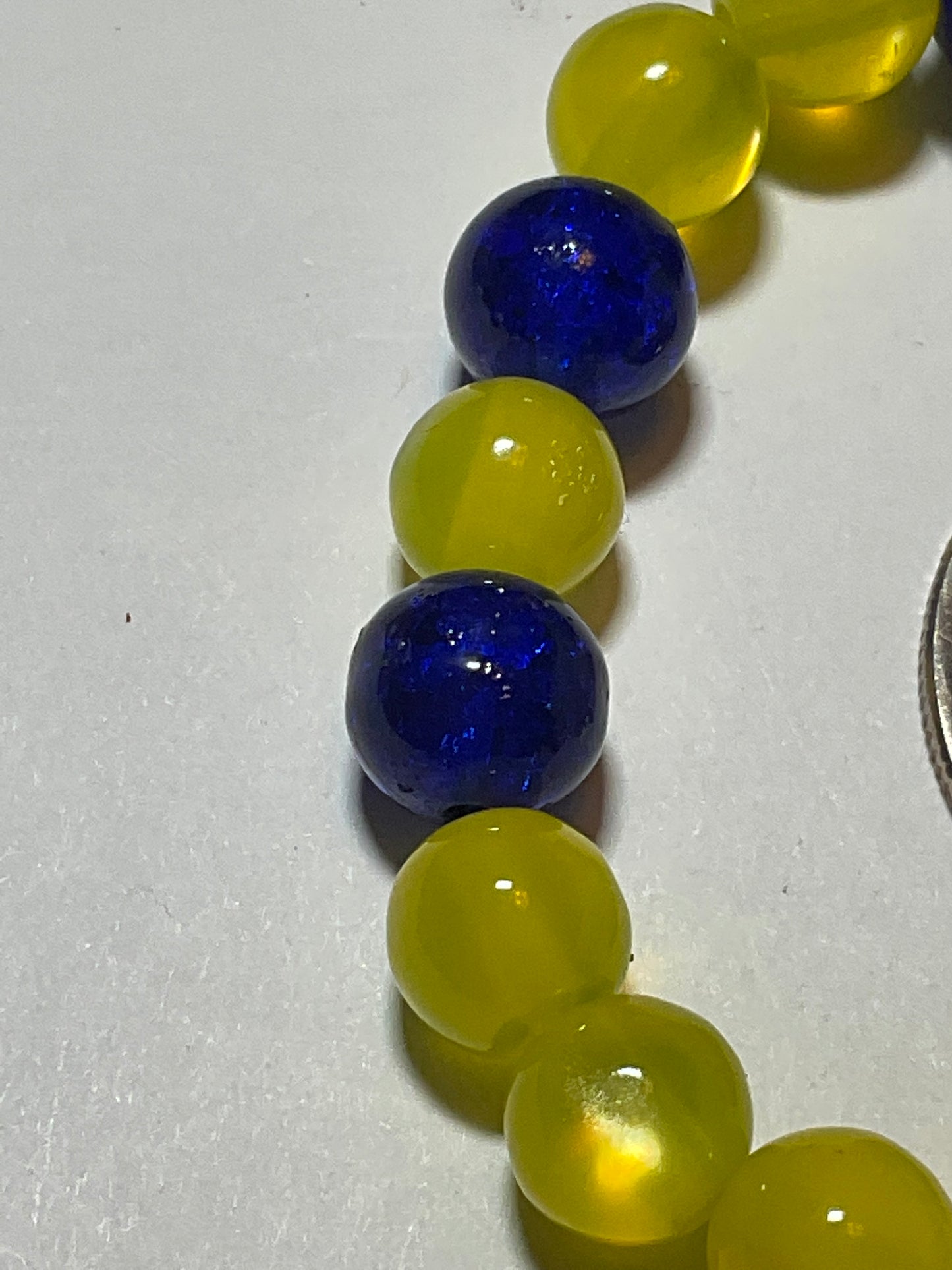 Maize & Blue Glass beaded bracelet.