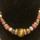 Tigers eye, Goldstone, & Topaz crystal Necklace