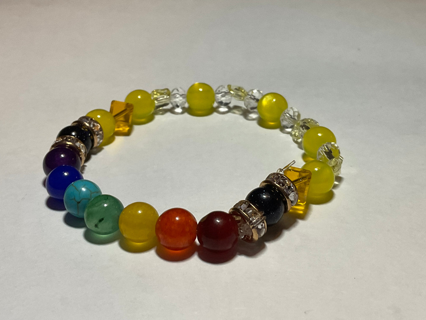 Yellow Crystal butterflies & Chakra stones