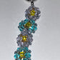 Aquamarine & Rose Crystals bracelet with Aquamarine crystal flower.