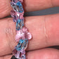 Artisan Semiprecious Stone Energy Stretch Bracelet with an added touch of dainty Swarovski Crystal Butterflies in Aqua & Violet