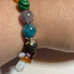 Semiprecious gemstone, lava beads, & Mushroom dangle