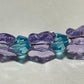 Artisan made Violet Butterfly & Aquamarine crystal Stretch bracelet. Handmade in Michigan!. Made using Swarovski Violet Butterfly Crystals.
