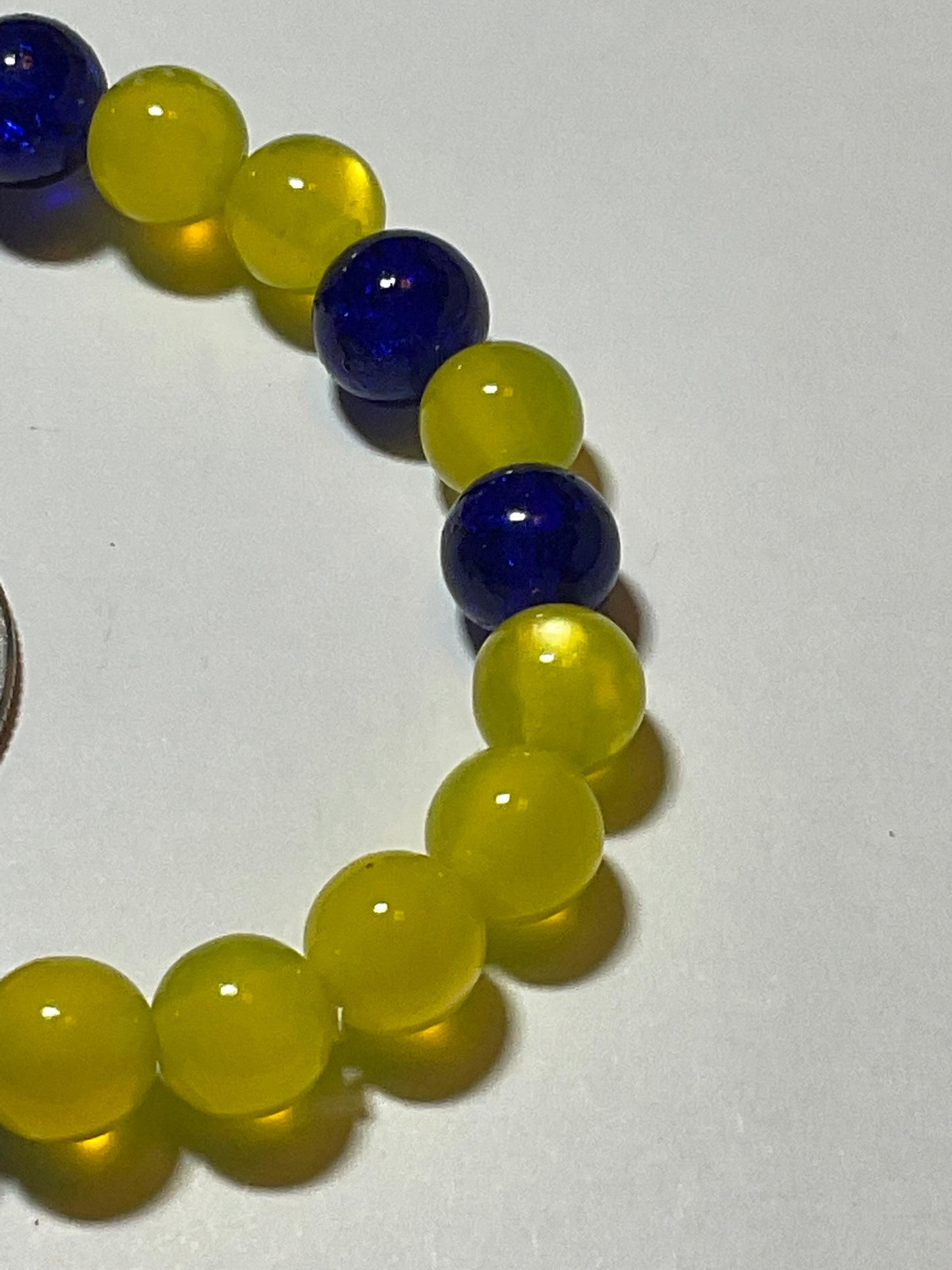 Maize & Blue Glass beaded bracelet.