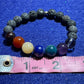 10mm Chakra Stone Bracelet with 8mm natural unwaxed lava stones