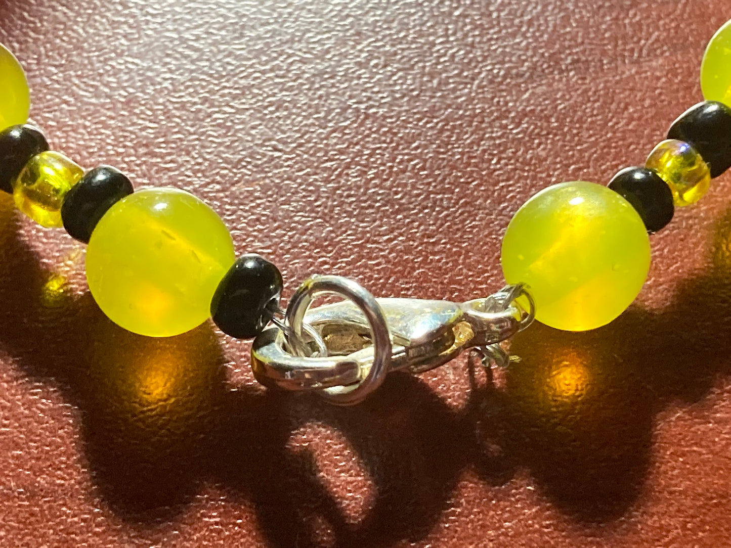 Yellow & Black Beaded Bracelet