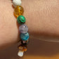 Semiprecious gemstone, lava beads, & Mushroom dangle