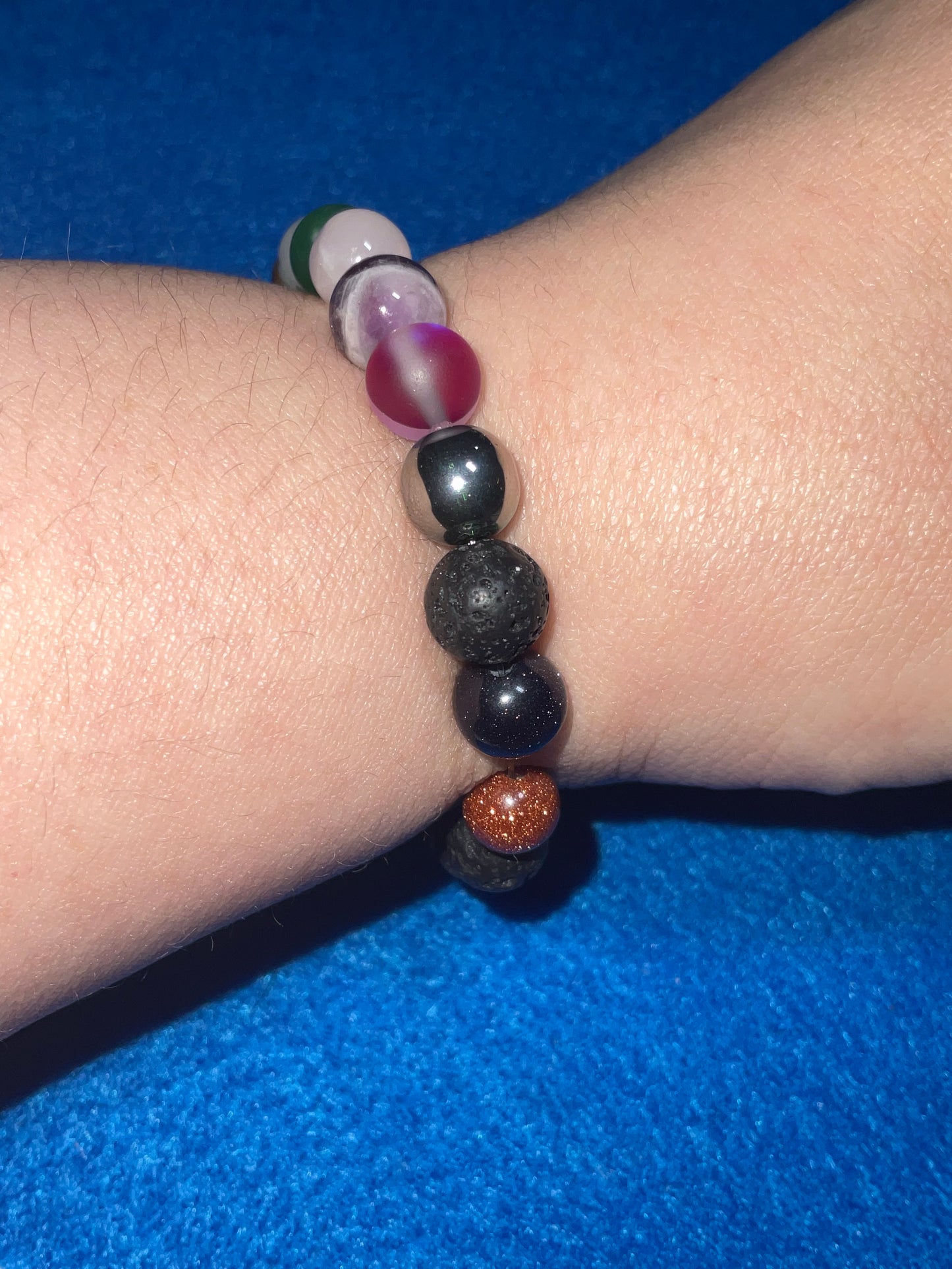 Semiprecious gemstone stretch bracelet