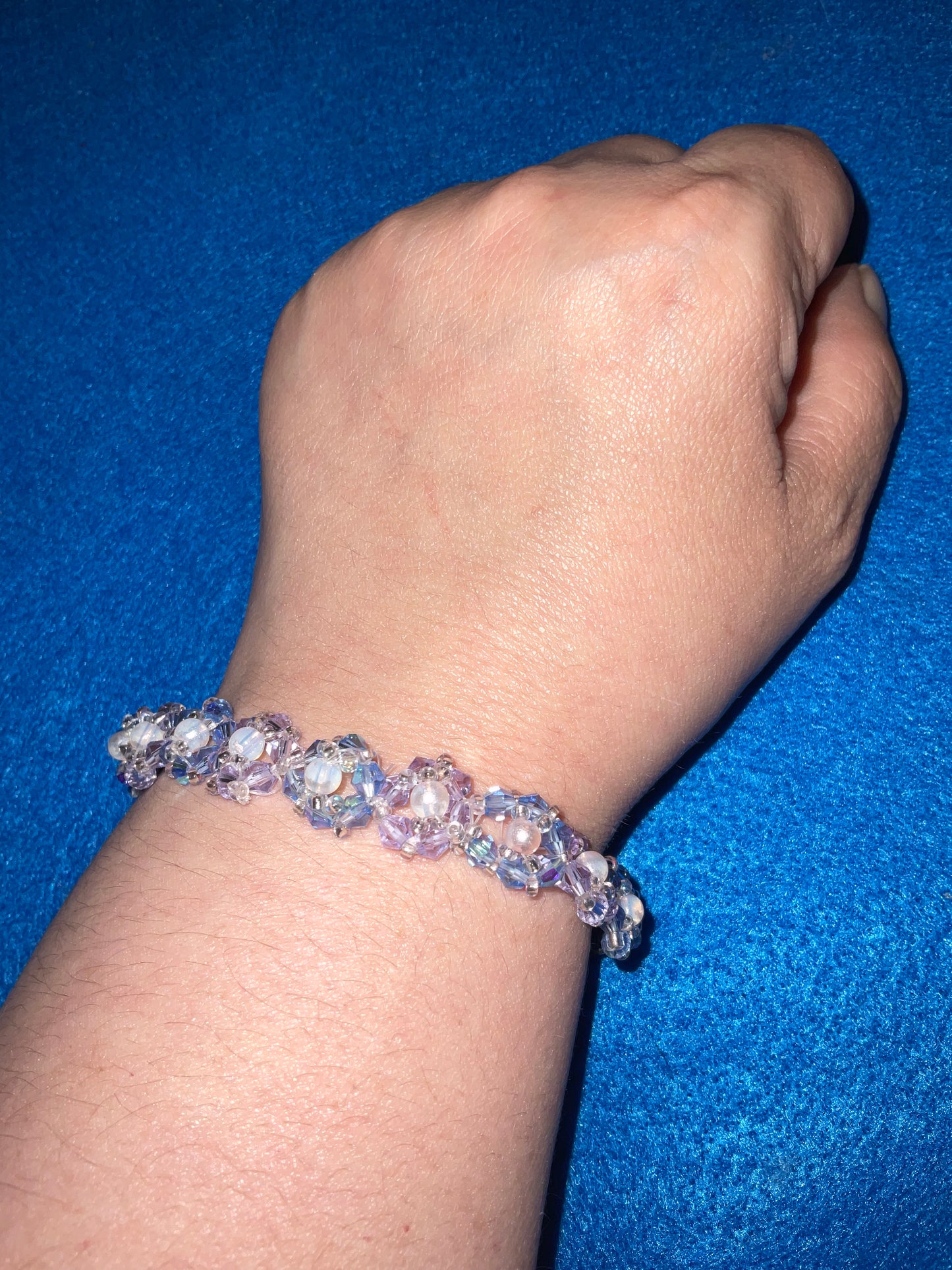 Violet & light Sapphire crystal flower bracelet