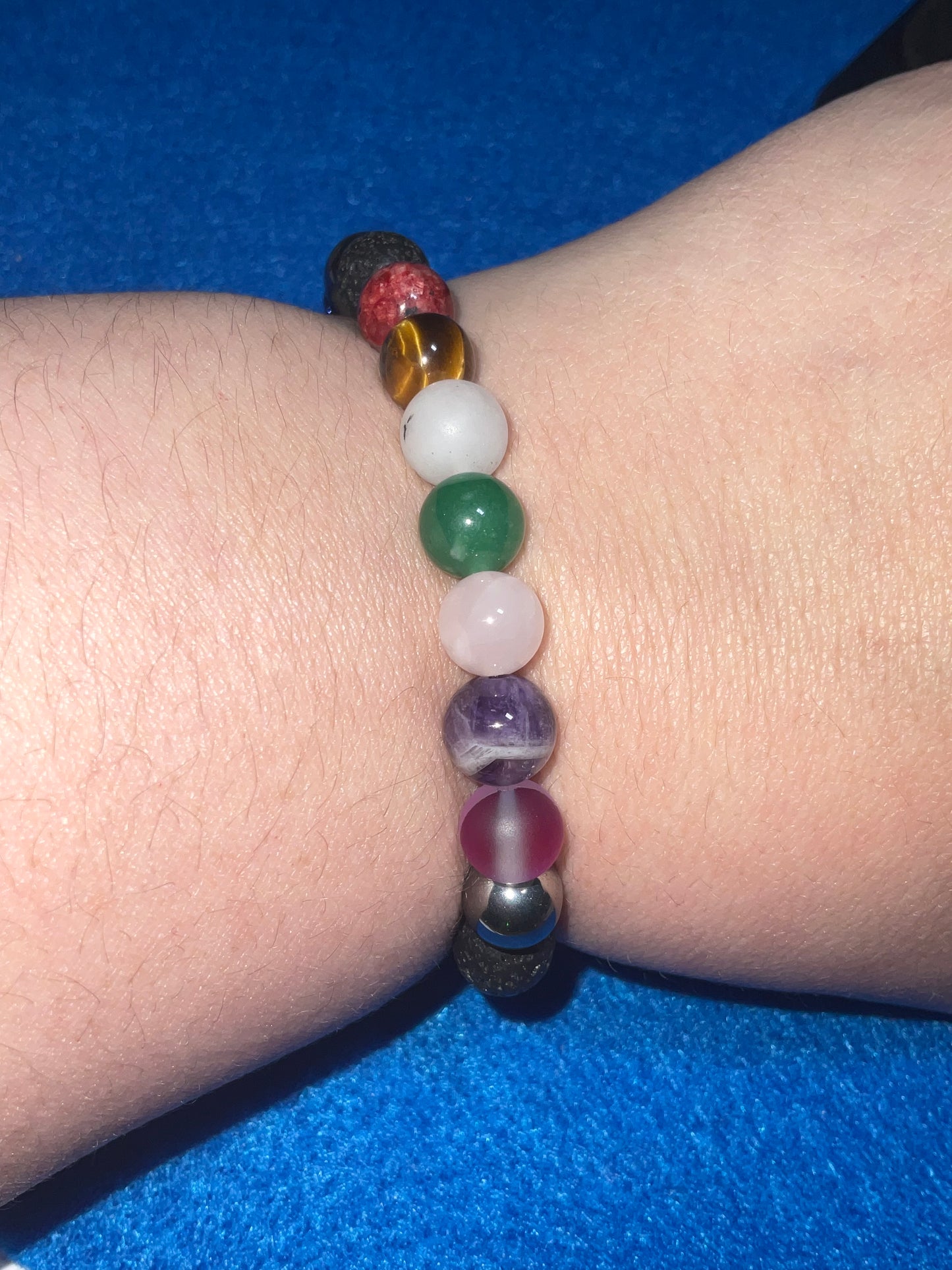 Semiprecious gemstone stretch bracelet