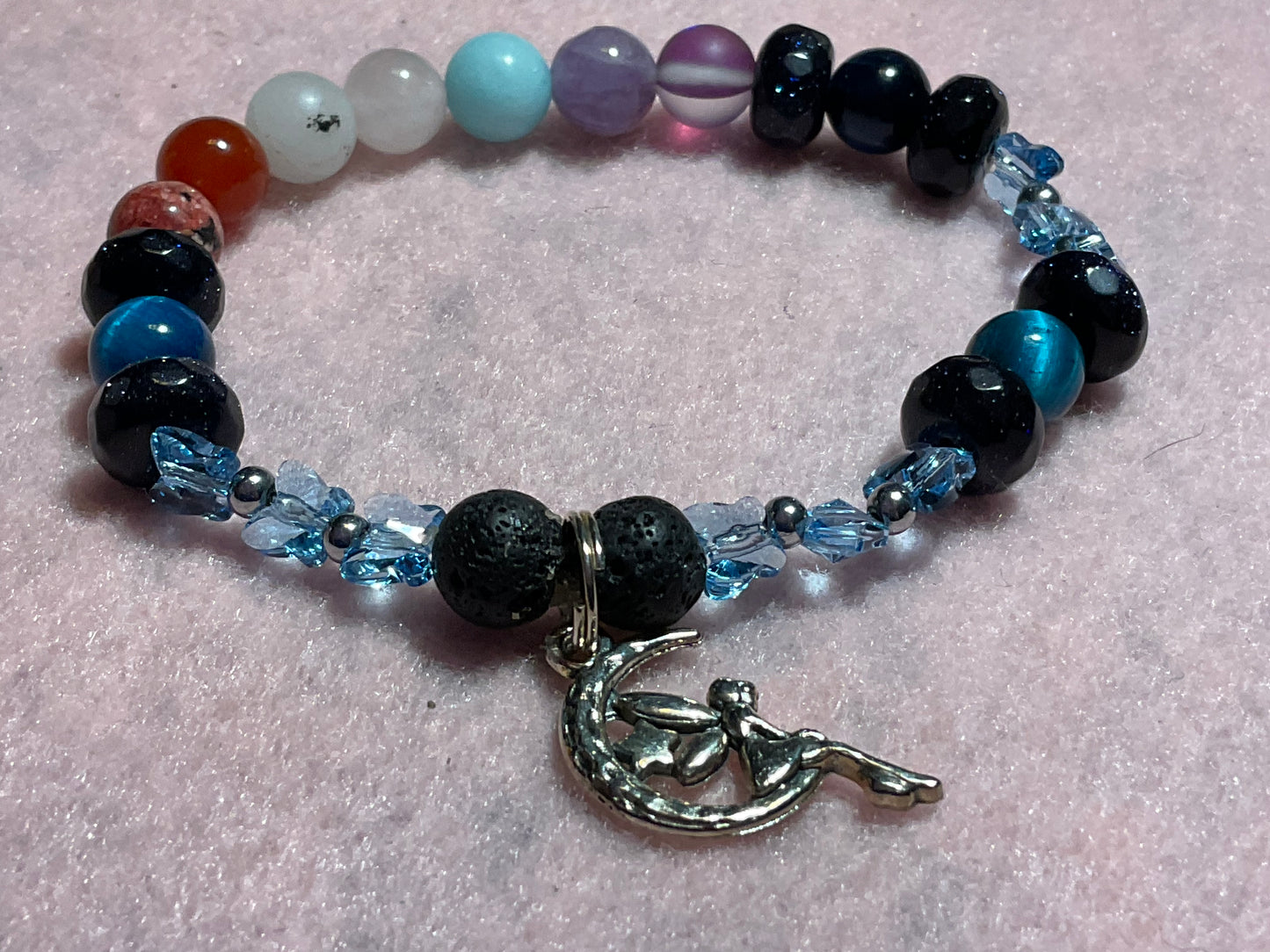 Fairy & Lt Blue Sapphire chakra bracelet