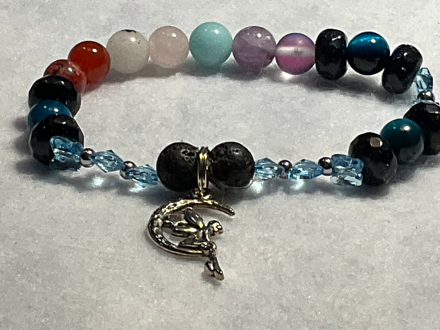 Fairy & Lt Blue Sapphire chakra bracelet