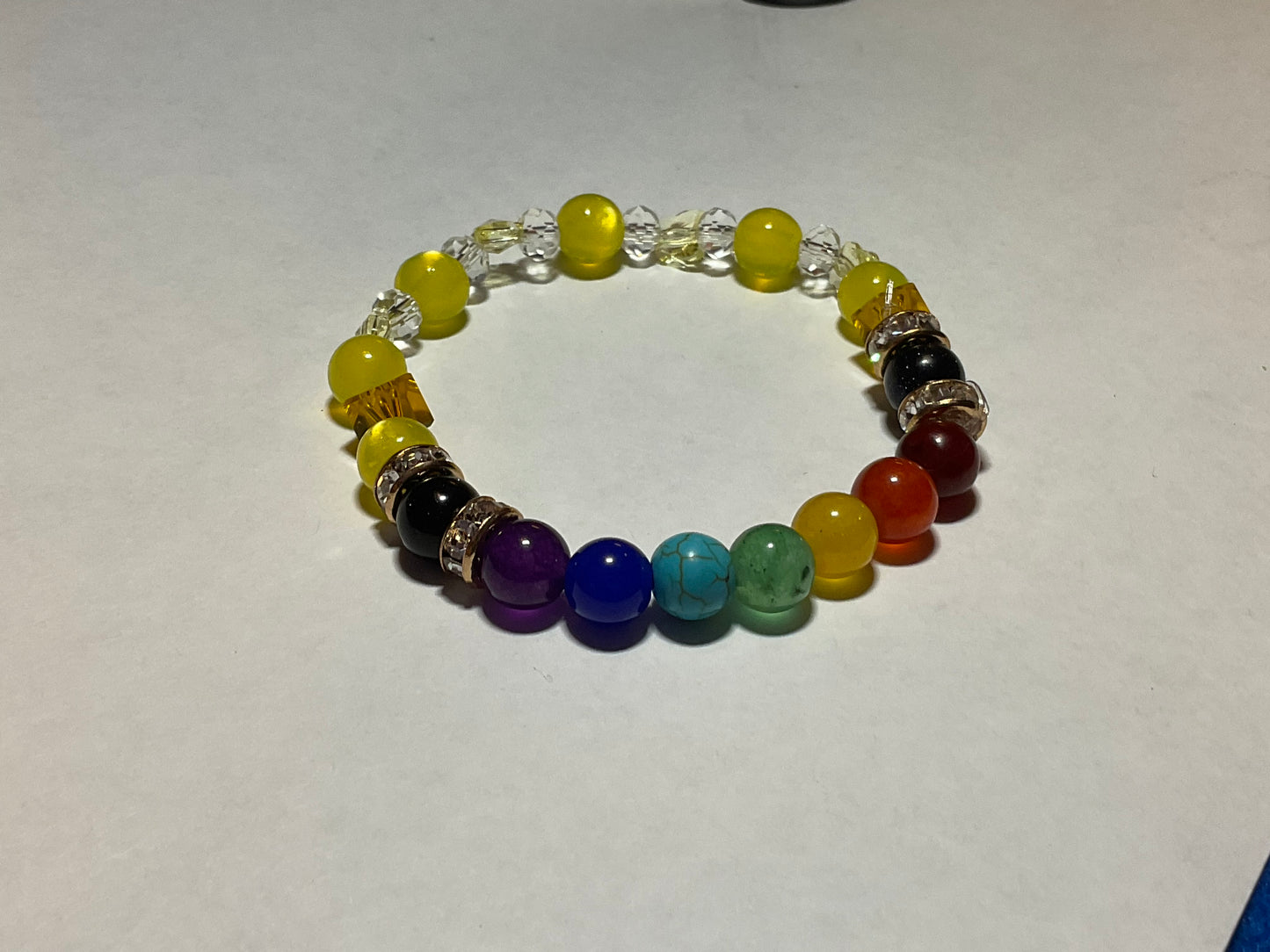 Yellow Crystal butterflies & Chakra stones