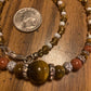 Tigers eye, Goldstone, & Topaz crystal Necklace