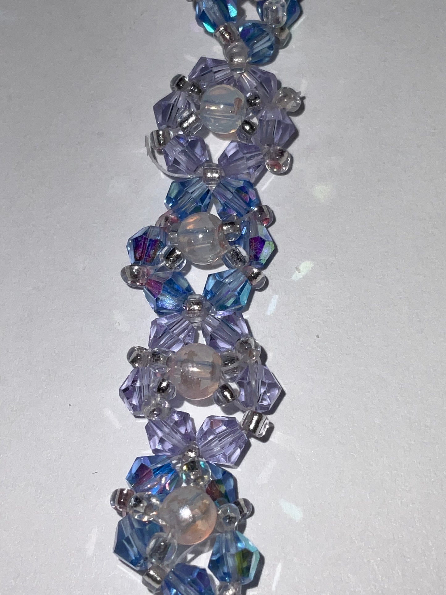 Violet & light Sapphire crystal flower bracelet