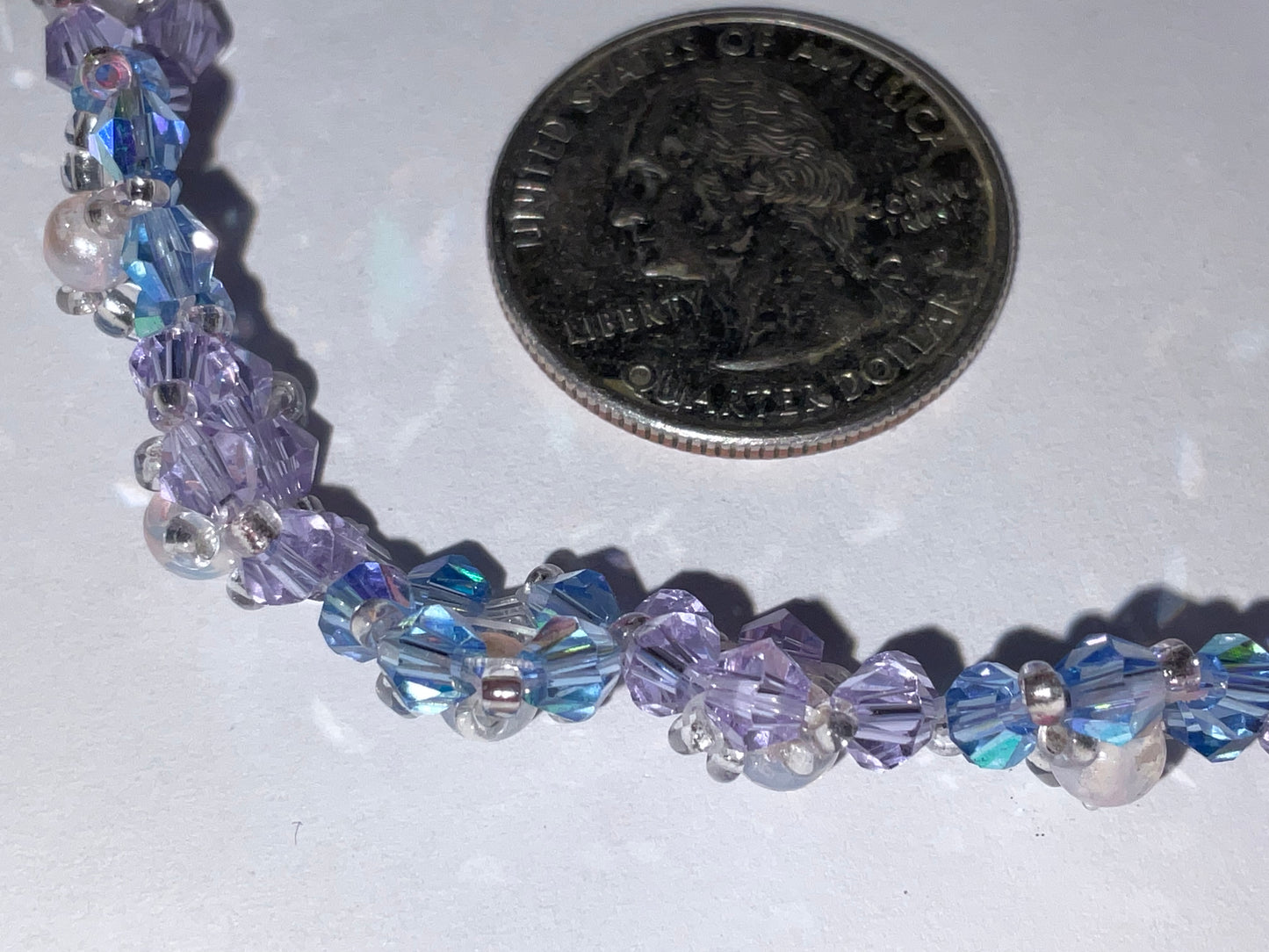 Violet & light Sapphire crystal flower bracelet