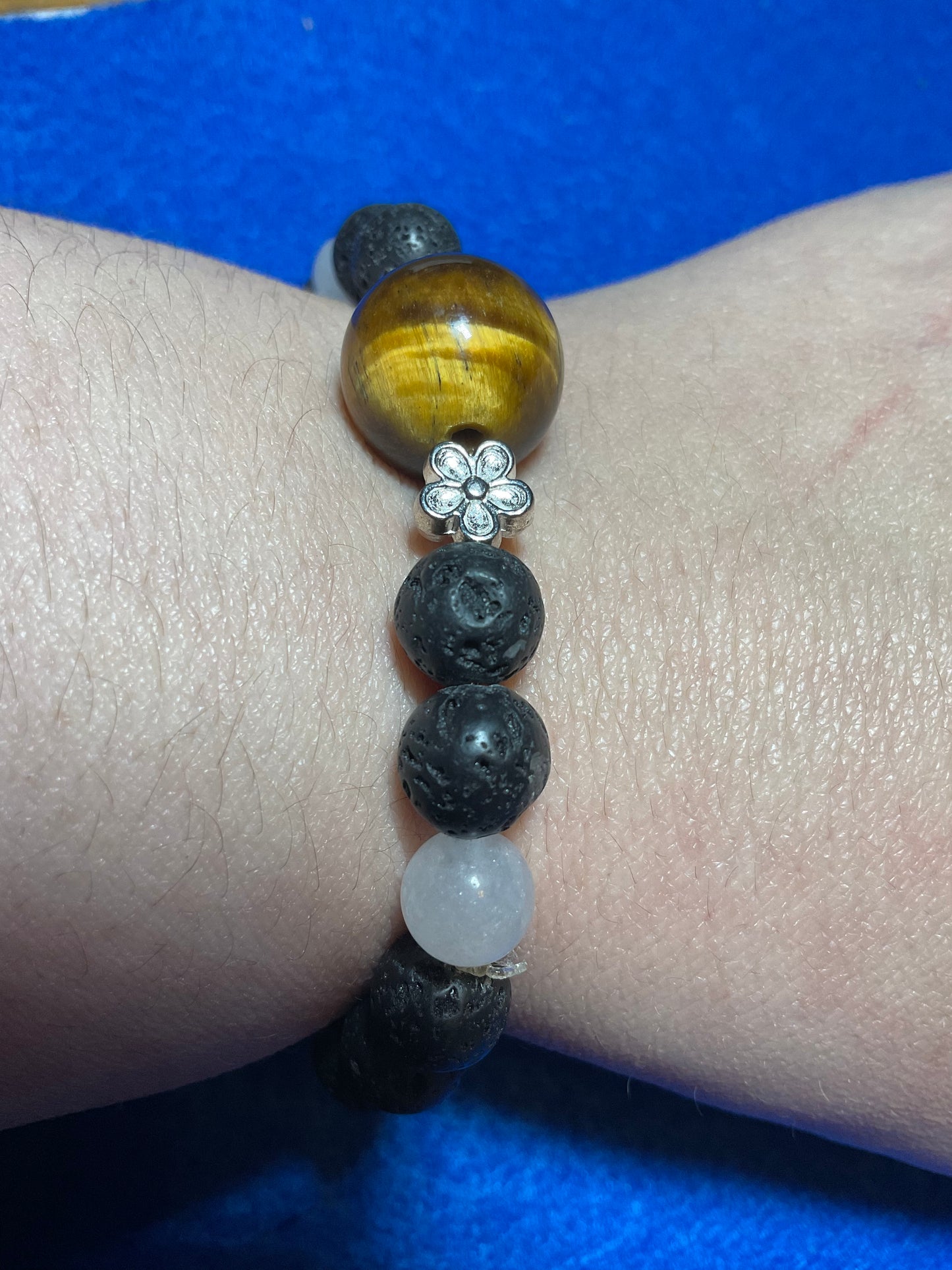 Power & positive Energy bracelet featuring Tigers eye & semiprecious gemstones