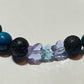 Artisan Semiprecious Stone Energy Stretch Bracelet with an added touch of dainty Swarovski Crystal Butterflies in Aqua & Violet