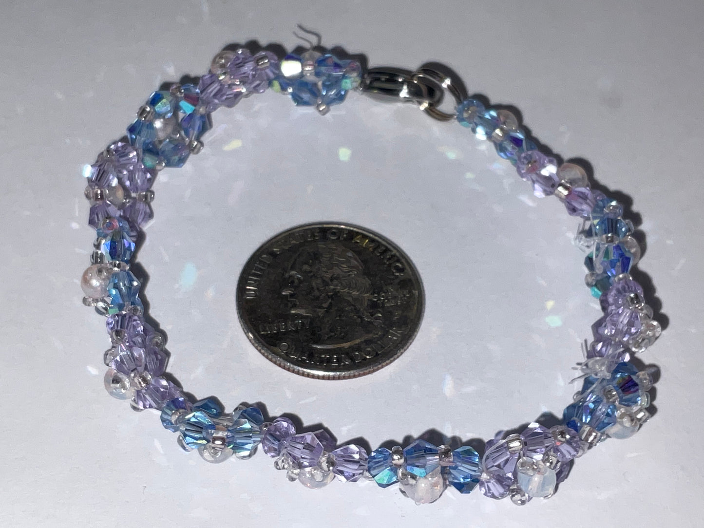 Violet & light Sapphire crystal flower bracelet