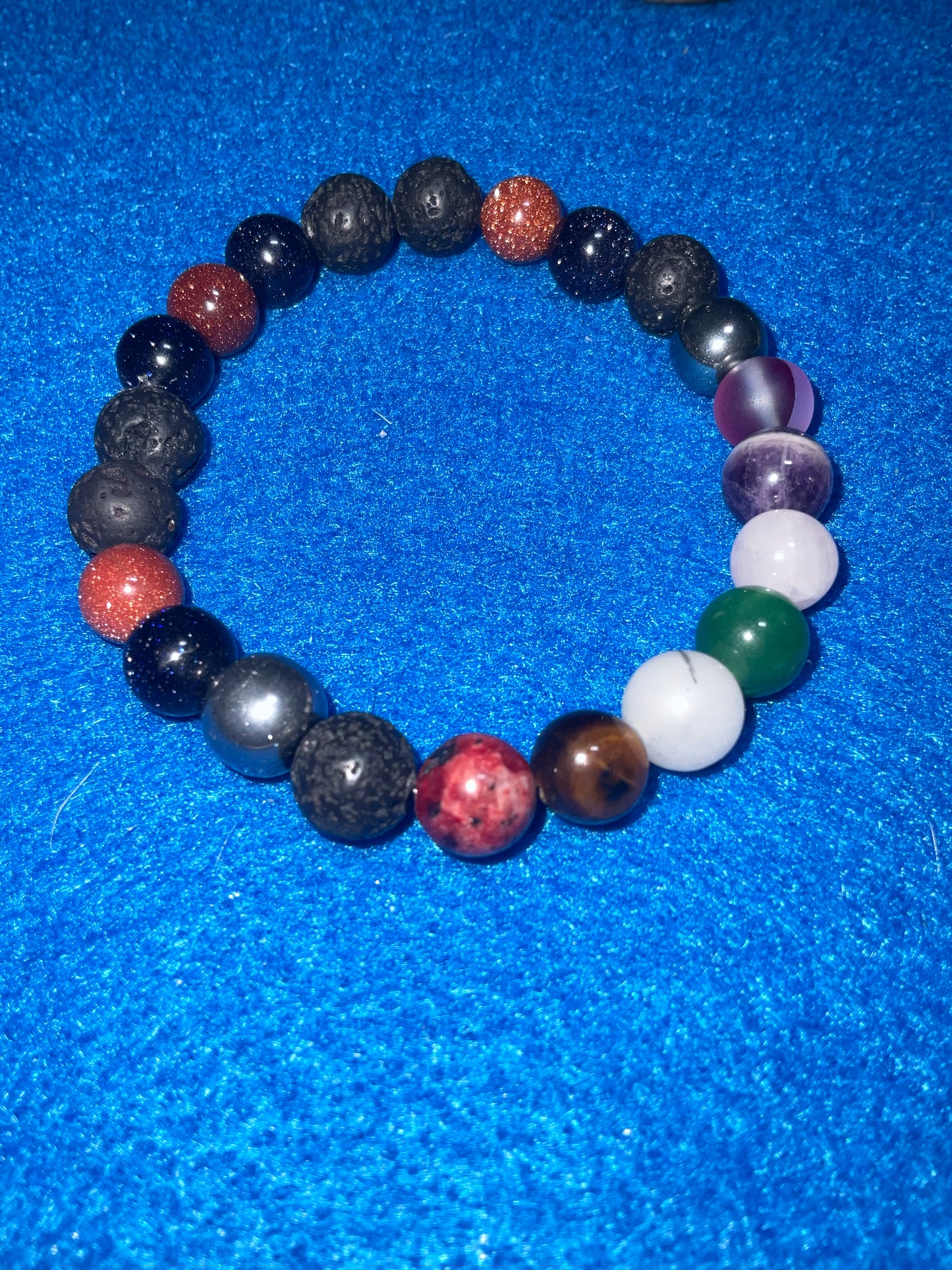 Semiprecious gemstone stretch bracelet