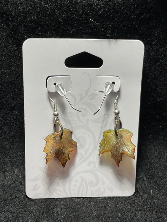Maple Leaves and Copper Acorn Earrings