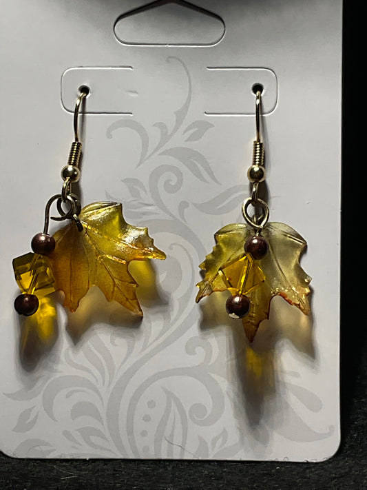 Vintage Swarovski Crystal and Maple Leaf Earring’s